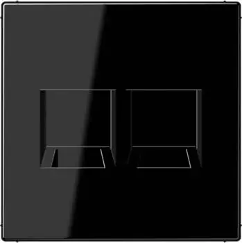 Jung Abdeckung (gerastet) f&uuml;r Modular-Jack-Steckbuchsen, 2-fach, schwarz (LS1969-25WESW)