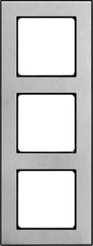 Peha Nova Elements Rahmen 3-fach Metall, Edelstahl geb&uuml;rstet, Piano schwarz (00188691)