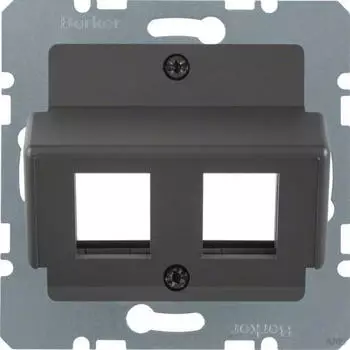 Berker Zentralplatte f&uuml;r Krone Modular Jacks Anthrazit matt/samt (14641606)