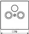 Jung LC990SAT201 Abdeckung Universal-Sat/BK-Dose 1-fach, Serie LS (LC990SAT201)