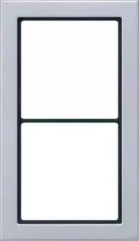 Jung Flat Design Abdeckrahmen 2-fach Aluminium (FDAL2982)