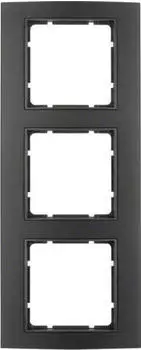 Berker B.3 Abdeckrahmen 3-fach Aluminium Schwarz/Anthrazit (10133005)