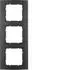 Berker B.3 Abdeckrahmen 3-fach Aluminium Schwarz/Anthrazit (10133005)