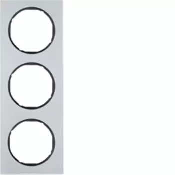 Berker Abdeckrahmen R.3 3-fach Alu/Schwarz gl&auml;nzend (10132284)