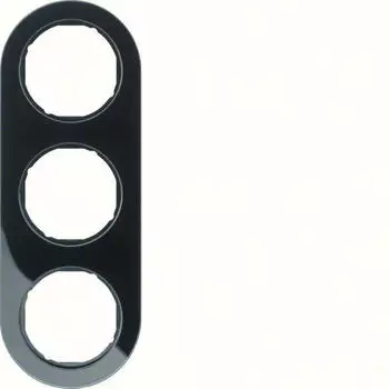 Berker R.classic Abdeckrahmen 3-fach schwarz gl&auml;nzend (10132045)