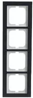 Busch-Axcent Pur Abdeckrahmen 4-fach, Glas Auster
