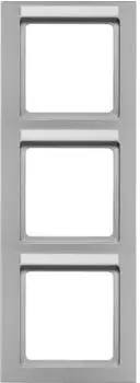 Berker Q.3 Rahmen 3-fach senkrecht mit Beschriftungsfeld, Aluminium lackiert (10536094)
