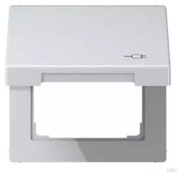 Jung Klappdeckel f&uuml;r Steckdose Serie LS 50x50mm Aluminium (AL2990KLSOC)