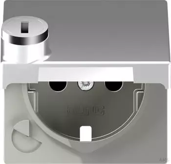 Jung Zentralplatte f&uuml;r SCHUKO-Steckdose Klappdeckel mit Sicherheitsschloss Thermoplast aluminium (A1520KLSLPLAL)