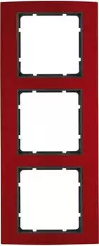 Berker B.3 Abdeckrahmen 3-fach Aluminium rot/anthrazit (10133012)