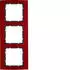 Berker B.3 Abdeckrahmen 3-fach Aluminium rot/anthrazit (10133012)