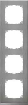 Merten M-Pure Decor Rahmen 4-fach, Edelstahl/Aluminium (MEG4040-3646)