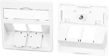 Metz Connect Zentralplatte 50x50mm 2-Port, reinwei&szlig; (860210-0202-I)