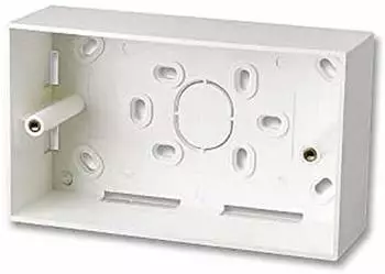 Lindy Aufputzrahmen f&uuml;r Doppel-Wanddosen (UK), 146x86mm, 47mm tief, wei&szlig; (60524)