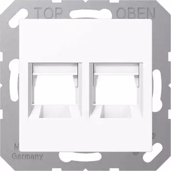 Jung Bike Abdeckrahmen Modular-Jack 2-fach, wei&szlig; gl&auml;nzend (A1569-2ATWW)