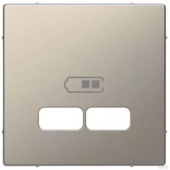 Merten Zentralplatte f&uuml;r USB-Ladestation-Einsatz, nickelmetallic (MEG4367-6050)