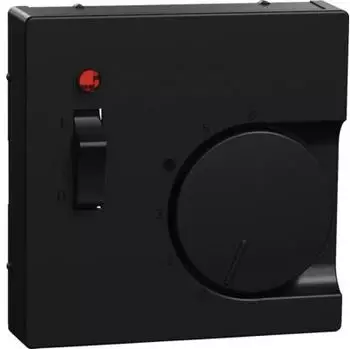 Merten System M Zentralplatte Raumtemperaturregler mit Schalter, schwarz matt (MEG5760-0403)
