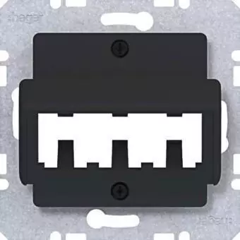 Hager Zentralplatte f&uuml;r 3 MINI-COM Module A.x/C.x, nachtschwarz matt (WAF2162BM)