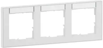 Legrand SEANO+ 3-fach Rahmen horizontal mit Beschriftungsfeld, ultraWei&szlig; (765893)