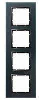 Berker 10146616, Berker 10146616 Rahmen 4fach B.7 Glas schwarz