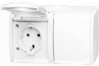 Busch-Jaeger 2CKA002084A0711, Busch-Jaeger 20/2 EW-54 SCHUKO Steckdose 2-fach