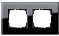Gira Steckdosenrahmen 021205, Esprit, System 55, 2-fach, Glas, schwarz