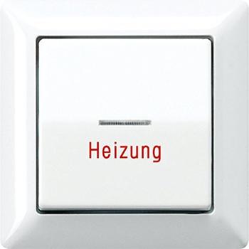 Jung Abdeckung mit Aufschrift "Heizung Notschalter" (AS 590 H WW)