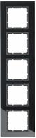 Berker 10156616, Berker 10156616 Rahmen 5fach B.7 Glas schwarz