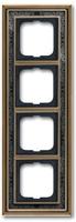 Busch-Jaeger 1724-843, Busch-Jaeger 1724-843 Abdeckrahmen 4-fach Messing antik Dekor