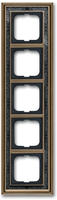 Busch-Jaeger 1725-843, Busch-Jaeger 1725-843 Abdeckrahmen 5-fach Messing antik...