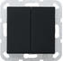 Gira Tastschalter 10 AX 250 V~ mit Wippe 2fach Serienschalter Schwarz matt (0125005)