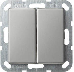 Gira Tastschalter 10 AX 250 V~ mit Wippe 2fach Serienschalter Edelstahl (0125600)