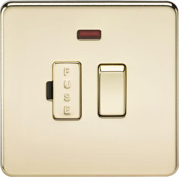 Knightsbridge Screwless 13A Switched Fused Spur Unit with Neon (SF6300N) polished brass