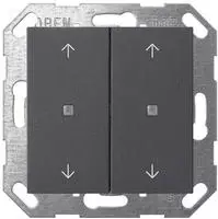 GIRA 517428 KNX Taster, Wippe 2fach mit Pfeilsymbolen, System 55, Anthrazit