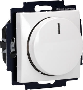 Busch-Jaeger Dimmer Set LED-Dreh-Dimmer 6523 U-102 + Balance SI Abdeckung 2115-914 alpinweiß