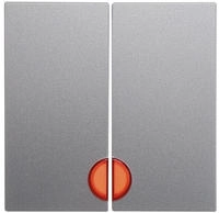 Berker 16271404, Berker 16271404 Wippe 2-fach mit Roter Linse S.1/B.3/B.7 Alu matt