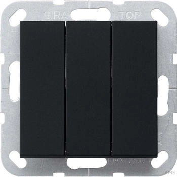Gira Wipptaster BS 3-fach Schließer schwarz (2844005)