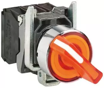 Schneider Electric Leuchtwahlschalter Harmony XB4 Metall 22mm orange LED 2 Stellungen (XB4BK125B5)