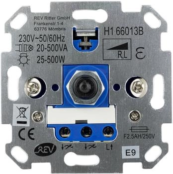 REV-Ritter Einsatz Dimmer Helligkeitsregler 25-500W Weiß/Blau/Silber (0399610006)