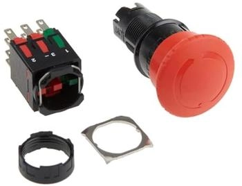 Schneider Electric Not-Halt/Not-Aus-Taster, rund, Ø 16, Drehentriegelung, rot, 1S+2Ö (XB6AS8349B)