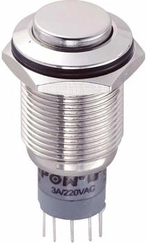 TRU Components Vandalismusgeschützter Drucktaster LAS2GQH-22/N/P 250 V/AC 3A 2 x Ein/(Ein) (701932)