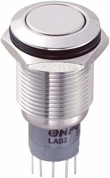 TRU Components LAS2GQF-22/S/P Vandalismusgeschützter Drucktaster Silber (701943)