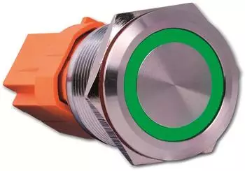 Joy-IT Tastschalter grün, 250 V/AC, 7 A, Ein/(Aus), rastend (BUTTON22B-L-GR)