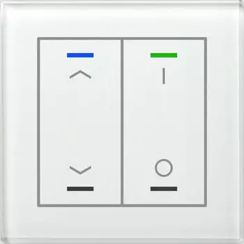 MDT Glastaster II Light 2-fach RGBW mit Temperatursensor wei&szlig; Jalousie/Schalten (BE-GTL2TW.C1)