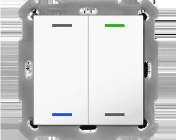 MDT Taster Light 55 2-fach RGBW Reinwei&szlig; gl&auml;nzend Neutral (BE-TAL5502.01)