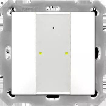 MDT KNX Taster Plus TS 55 2-fach, Reinwei&szlig; gl&auml;nzend, mit Temperatursensor (BE-TA55T2.G2)