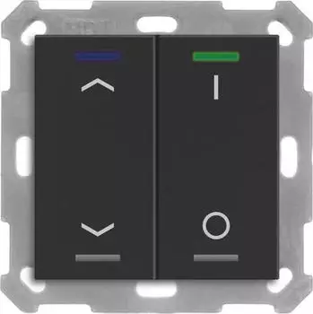 MDT KNX Taster Light 55 2-fach RGBW Temperatursensor Schwarz matt (BE-TAL55T206.C1)