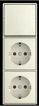 Busch-Jaeger Kombination Wippschalter Aus/Wechselschaltung SCHUKO Doppelsteckdose Safety+ (2601/6/20/2 EAPBJ-522)