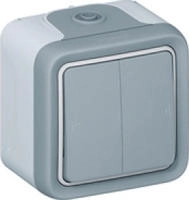 Legrand 069715, Legrand 069715 FRAP Doppelwechselschalter GR fputz Plexo 55 grau