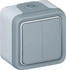 Legrand Plexo 55 Wippschalter Doppelwechsel Feuchtraum Aufputz grau (069715)